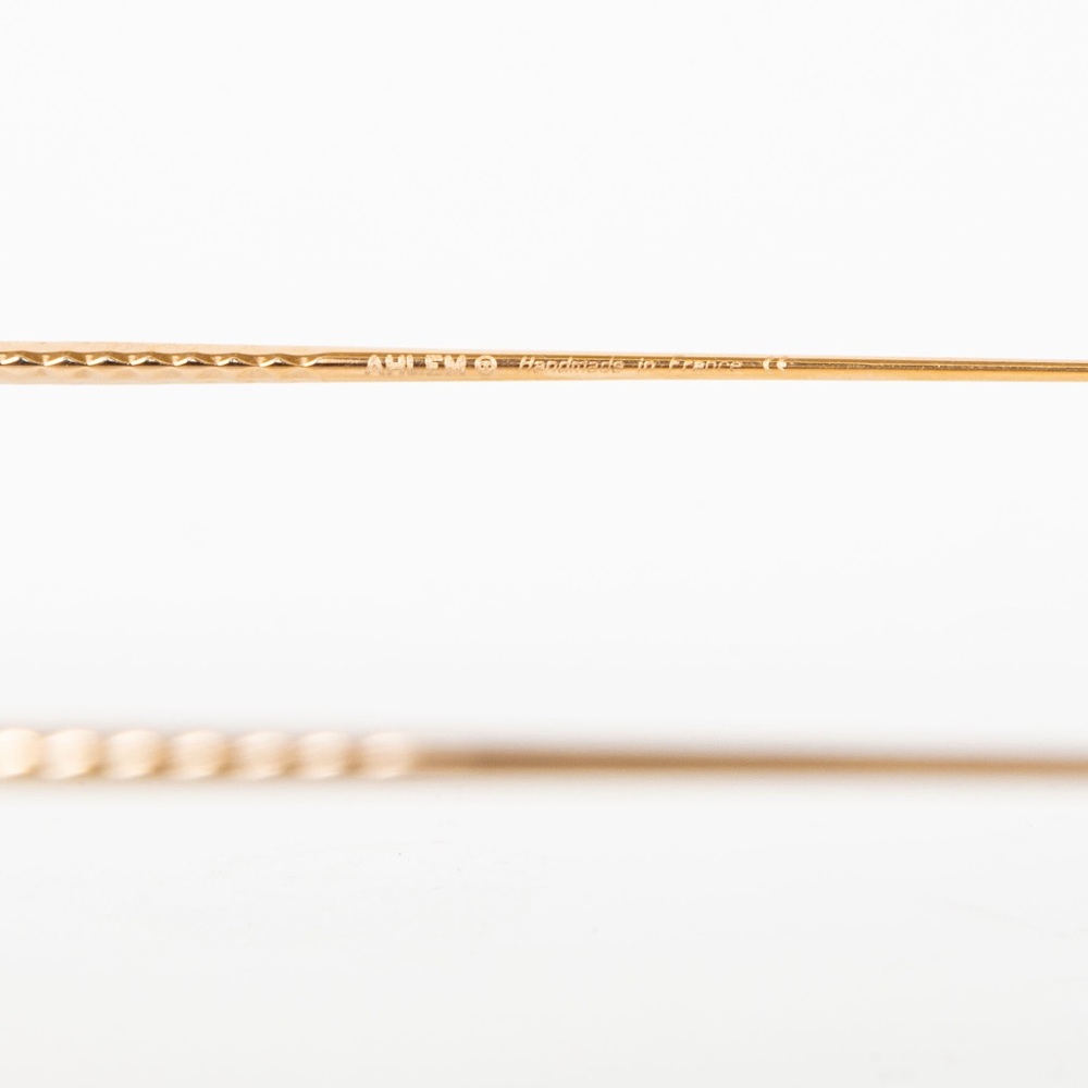 SOLD - AHLEM Place des Alpes Champagne Gold Cat Eye Sunglasses — Rosy Brwn Lens - Picture 12 of 15